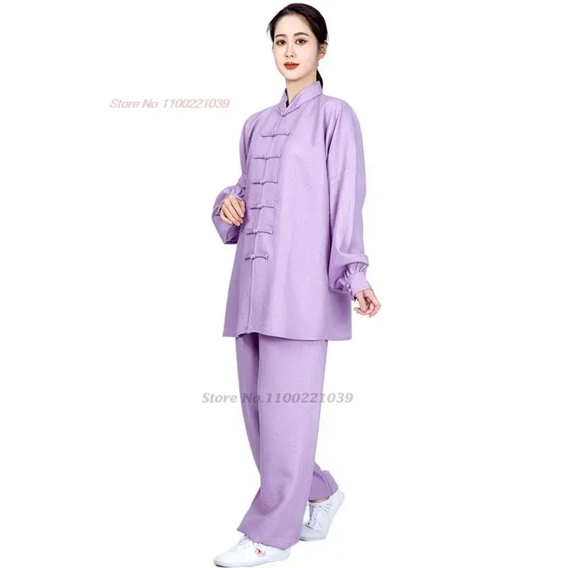 2024 tai chi uniform chinese wushu kung fu set cotton linen taijiquan practice traditional martial arts wing chun exercise suit