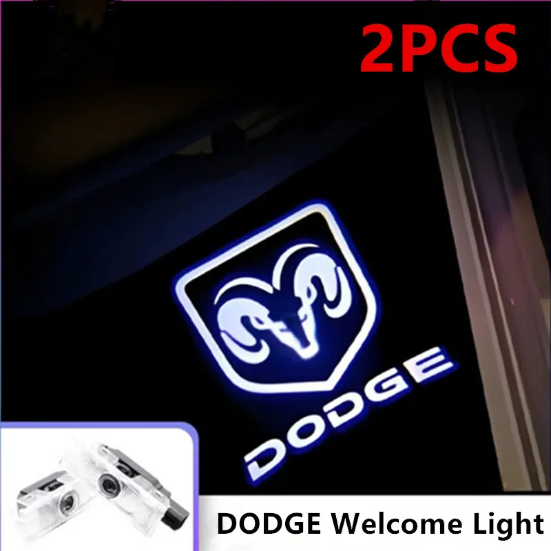 2PCS LED Car Door Ghost Shadow Welcome Light Projector Courtesy Lamp For Dodge Challenger SRT Demon Scat Pack Charger Hellcat RT