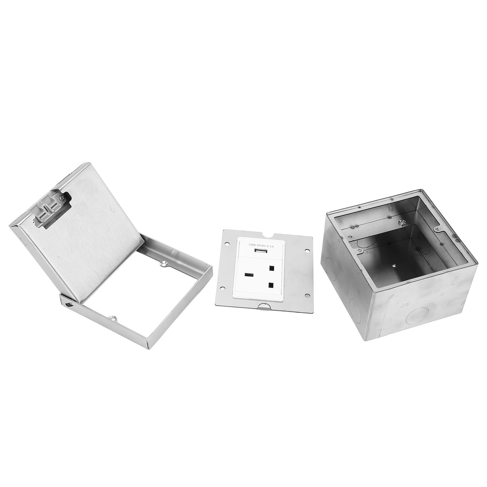 Concealed Socket 3 Holes Floor Outlet Waterproof Electrical Outlet Box for Conference Room Countertop