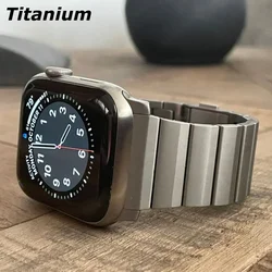 Correa de titanio de lujo para Apple Watch Ultra 2 49mm 45 41 44 46MM correa de negocios para hombres para iWatch Series 10 9 8 7 6 SE 5 4 pulsera