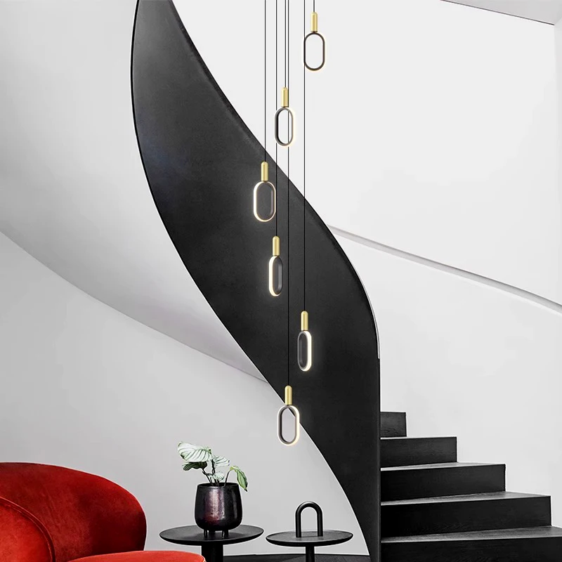 Imagem -05 - Modern Stair Led Pendant Lights Lâmpada do Teto Pendurado Light Iluminação Interior Lustres para Sala de Estar