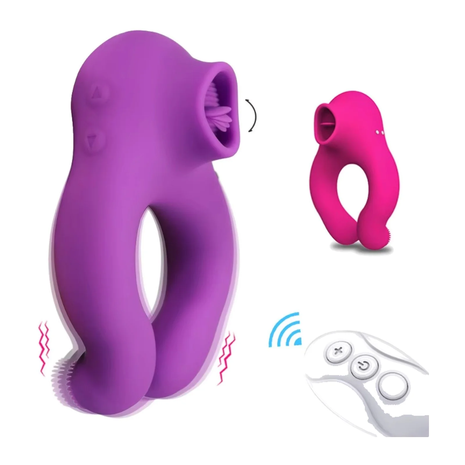 Wireless Remote Control Tongue Licking Penis Ring Male Delay Ejaculation  Massager Sex Toys For Men Women For Couples