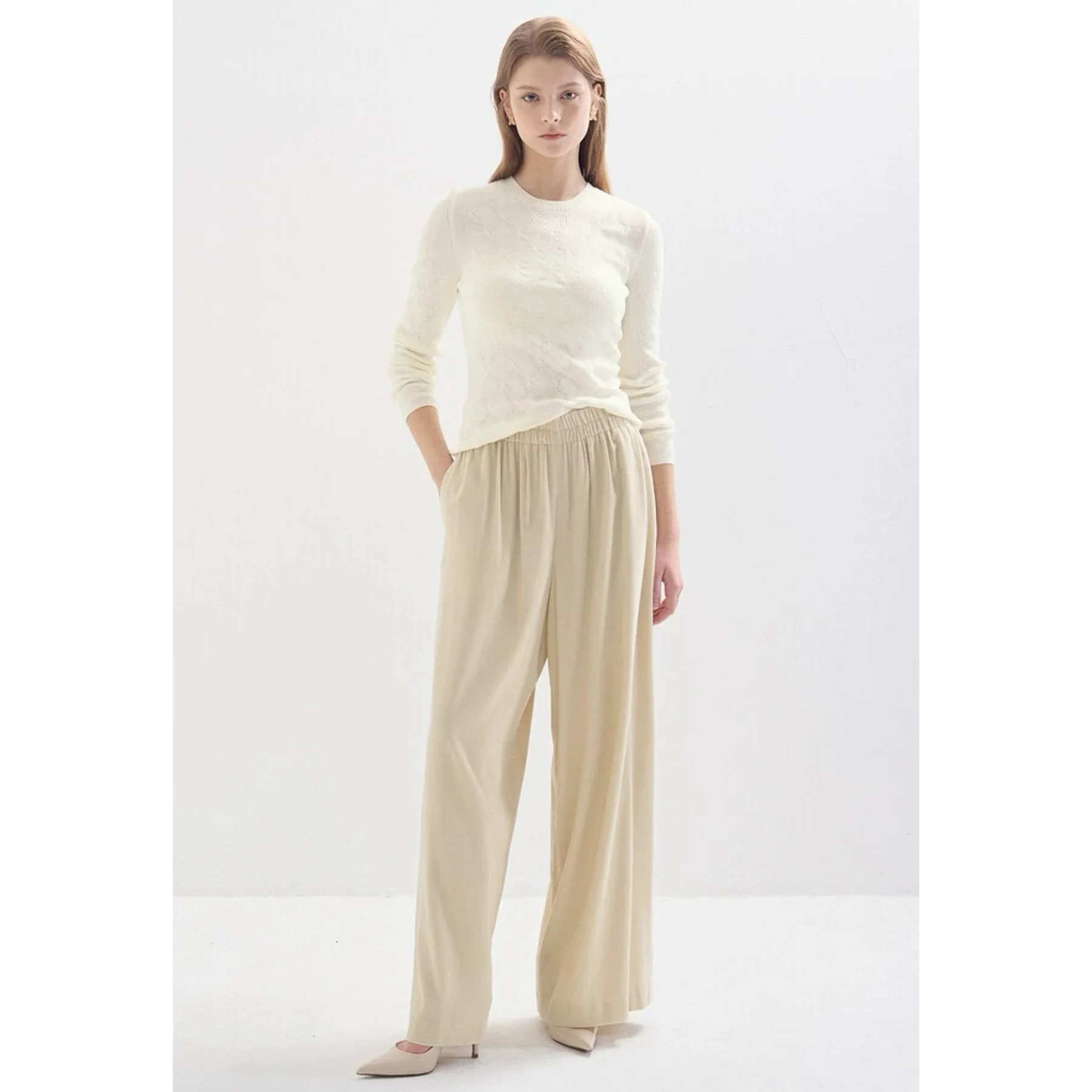 

Lemon Cheese LAN25 Осенний утягивающий универсальный кружевной вязаный топ с вырезом на основе Эластичный облегающий длинный свек круглый Ne Pure Color