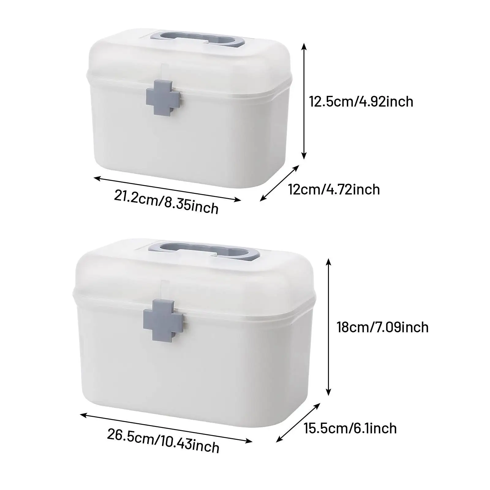 صندوق منظم لحمل الإسعافات الأولية مع مقبض لتنظيم صندوق تخزين السفر لضمادات السيارة والخياطة الفنية #6