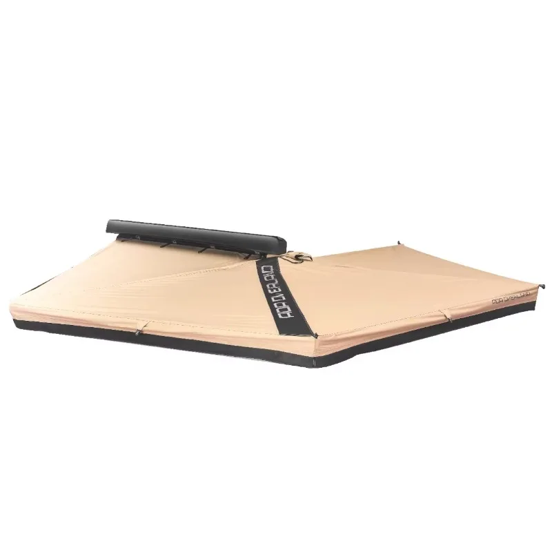 Rip-Stop Canvas Fabric 270 Degree Fan Shape Big Size Side Awning Four LED Lights Four Telescoping Poles Roof Top Tent