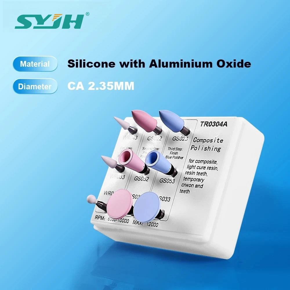 

SYJH 9Pcs/Set RA Dental Polishing Grinding Heads Kit Silicone Aluminium Oxide Material Polishing Wheel Dentistry Material Tools