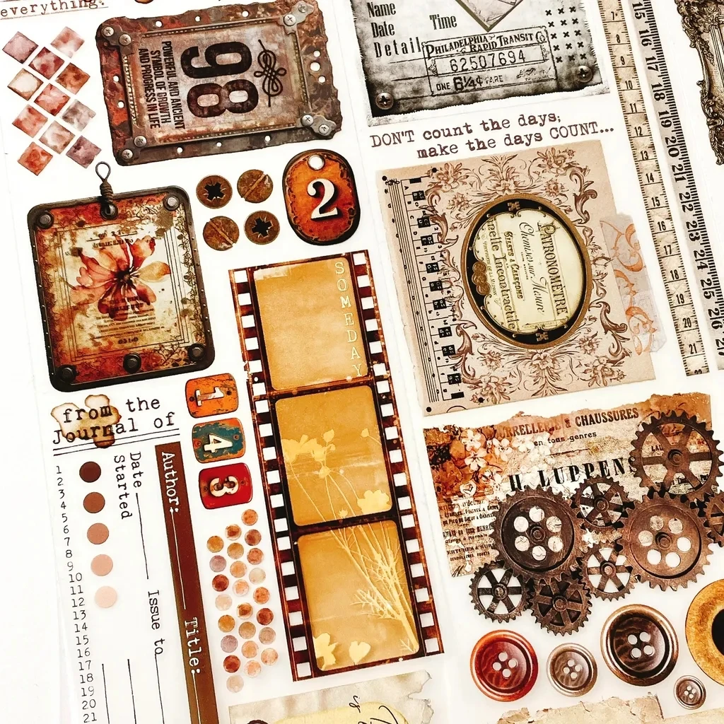 JP Vintage Ephemera Washi PET Tape for Card Making Decoration DIY Scrapbooking Plan Stickers