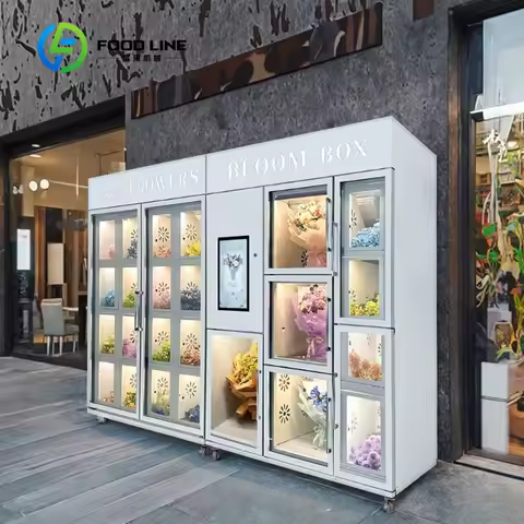 Mall high-end touch screen grid cabinet driverless intelligent flower vending machine Customized size