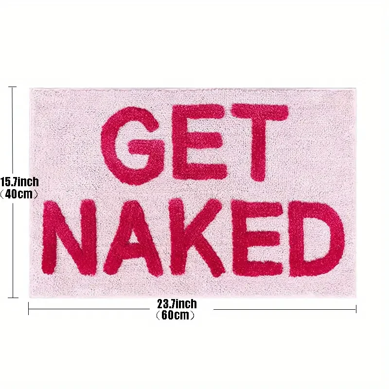 Pink Get Naked Tufted Rug Bathroom Rug Cute Bathtub Mat Entrance Doormat Living Room Apartment Decor Soft Tufted Carpet