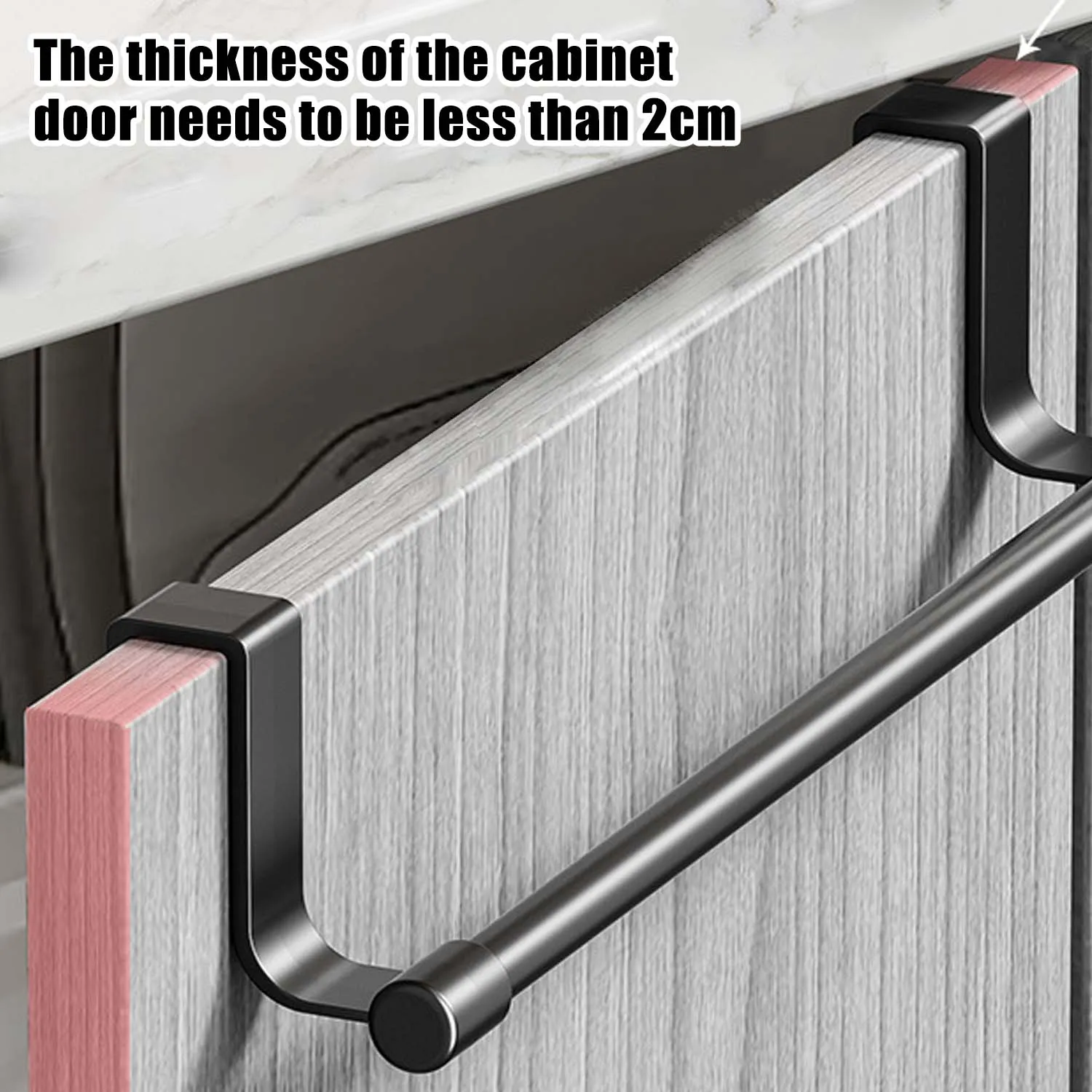 Stainless Steel Wall-Mounted Towel Rack Space-Saving Door Cabinet Towel Hanging Holder Bathroom Kitchen Organizer Rag Shelf