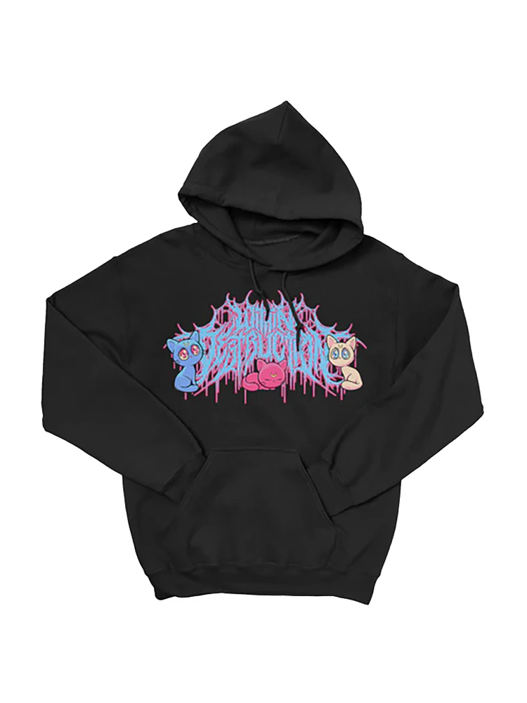 

Худи Bla Thorn Cartoon Loose Fit из коллекции Destruction Music Album, с цифровым принтом, хлопок, молодежный стиль, осень-зима
