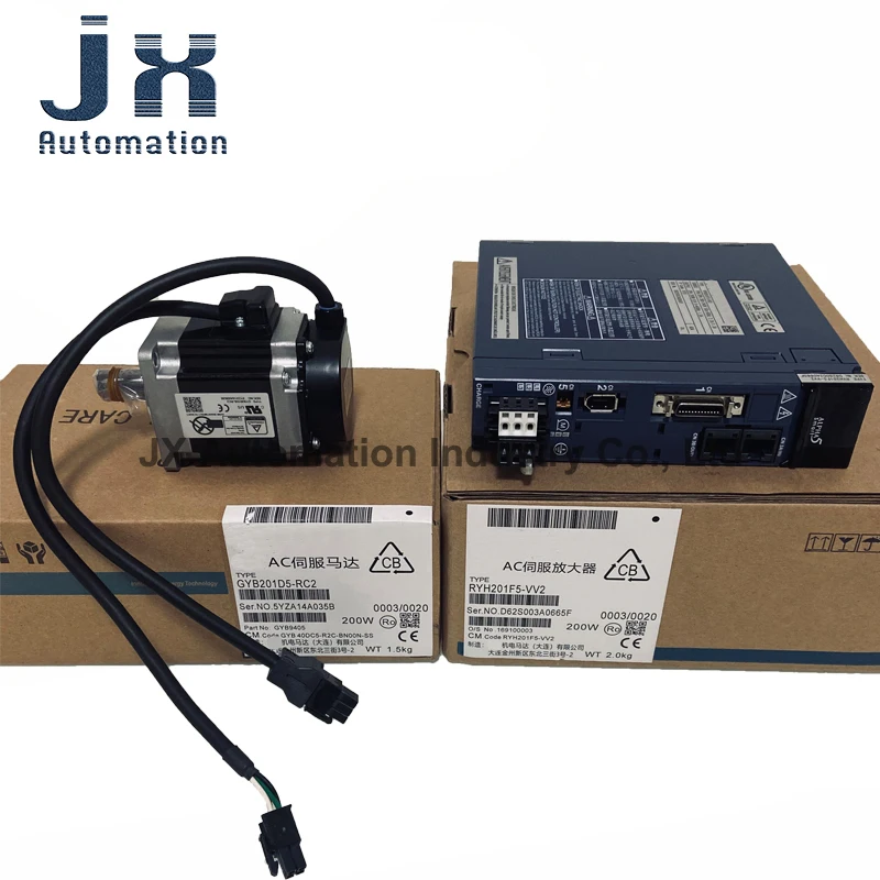 100% Original ALPHA5 Smart Servo Motor Amplifier 200W 0.637N.m 3000r/min GYB201D5-RC2+RYH201F5-VV2