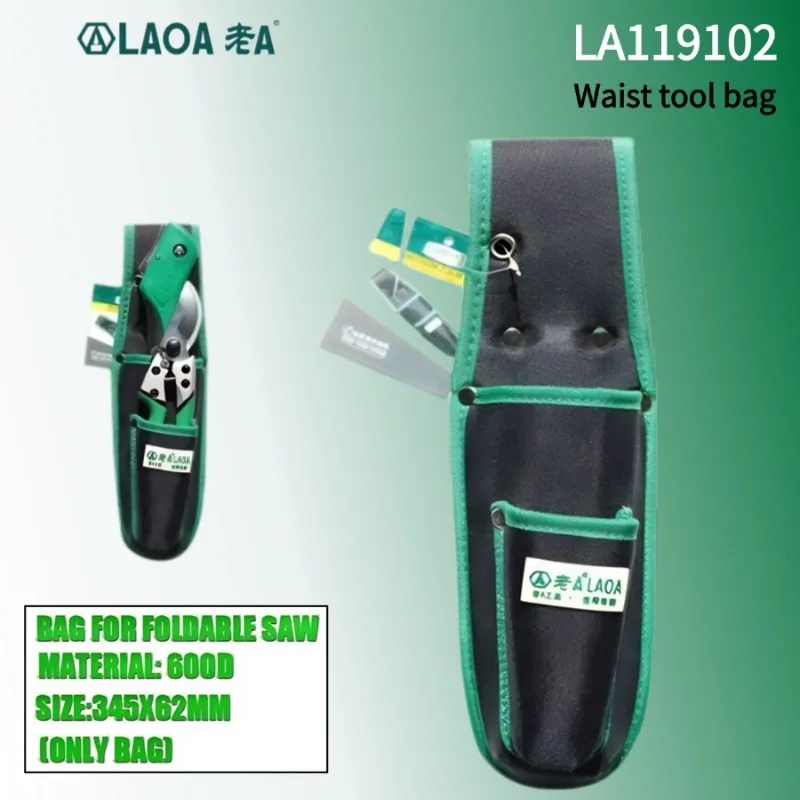 LAOA Wear Resistant Waist Tool Pouch Durable Storage Bag for Folding Saw Pruning Shears Outdoor Gardening LA119102
