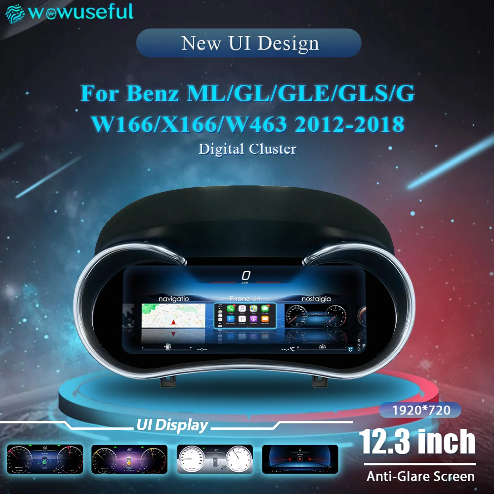 Panel de Instrumentos Digital LCD para Benz ML GL GLE GLS G W166 X166 W463 2012-2018, Panel de Instrumentos Automotriz