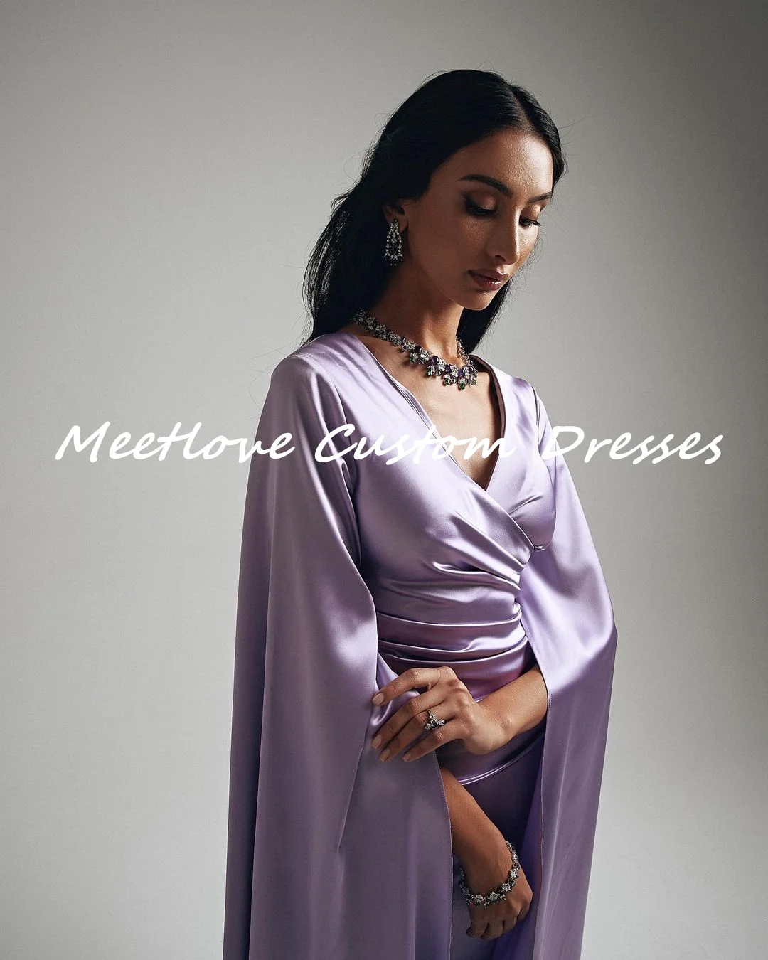 Meetlove op maat gemaakte lange mouwen met ritssluiting en ritssluiting zeemeermin galajurk Elegante en mooie damesjurken فستان Jawa Drech Alla Anderson