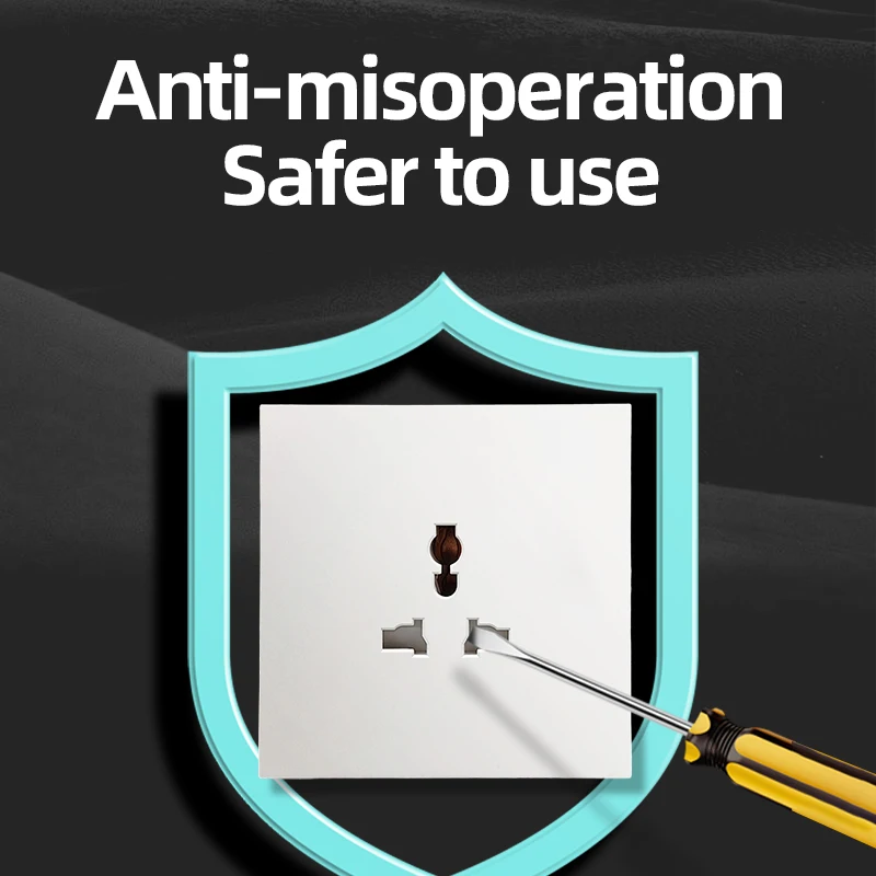 jinmai 3 pin Multifunctional socket,Overload Protection, Wall-Mountable for Office/Dorm/Kitchen,EU/UK/US Plugs