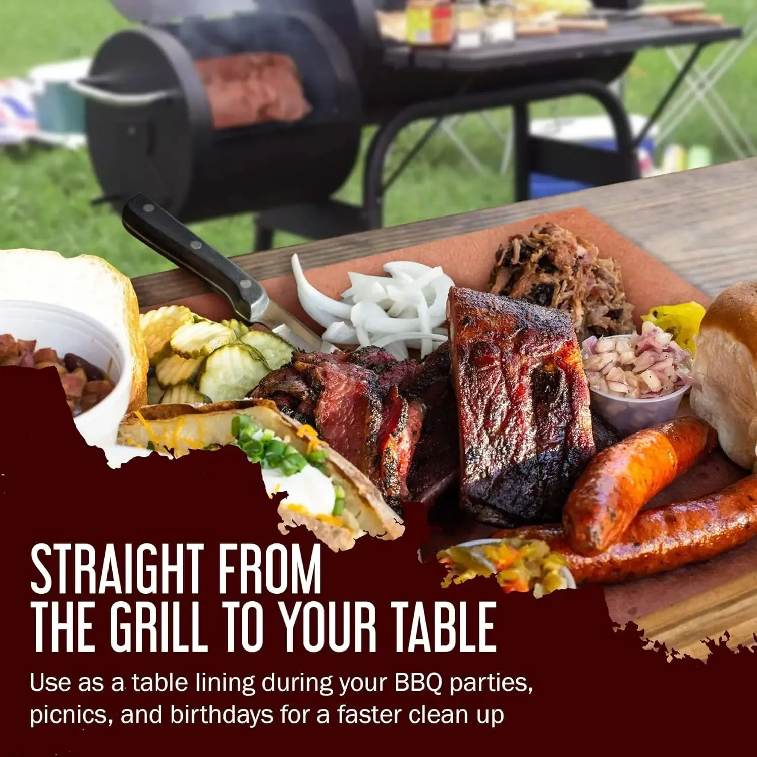 Rollo de papel de carnicero de melocotón sin cera de calidad alimentaria, resistente al aceite, a prueba de desgarros para barbacoa, fumar carne, envoltura de pechuga, cocina