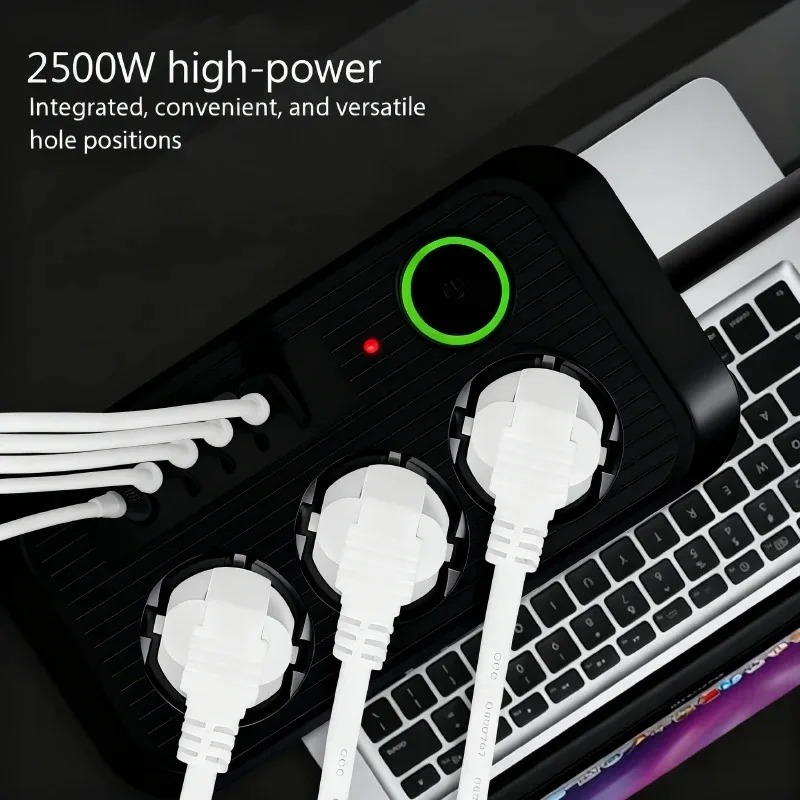 Smart Power Strip Type C PD Fast Charging EU Plug AC Outlet Multiprise 2M Extension Cord Electrical Socket Network Filter