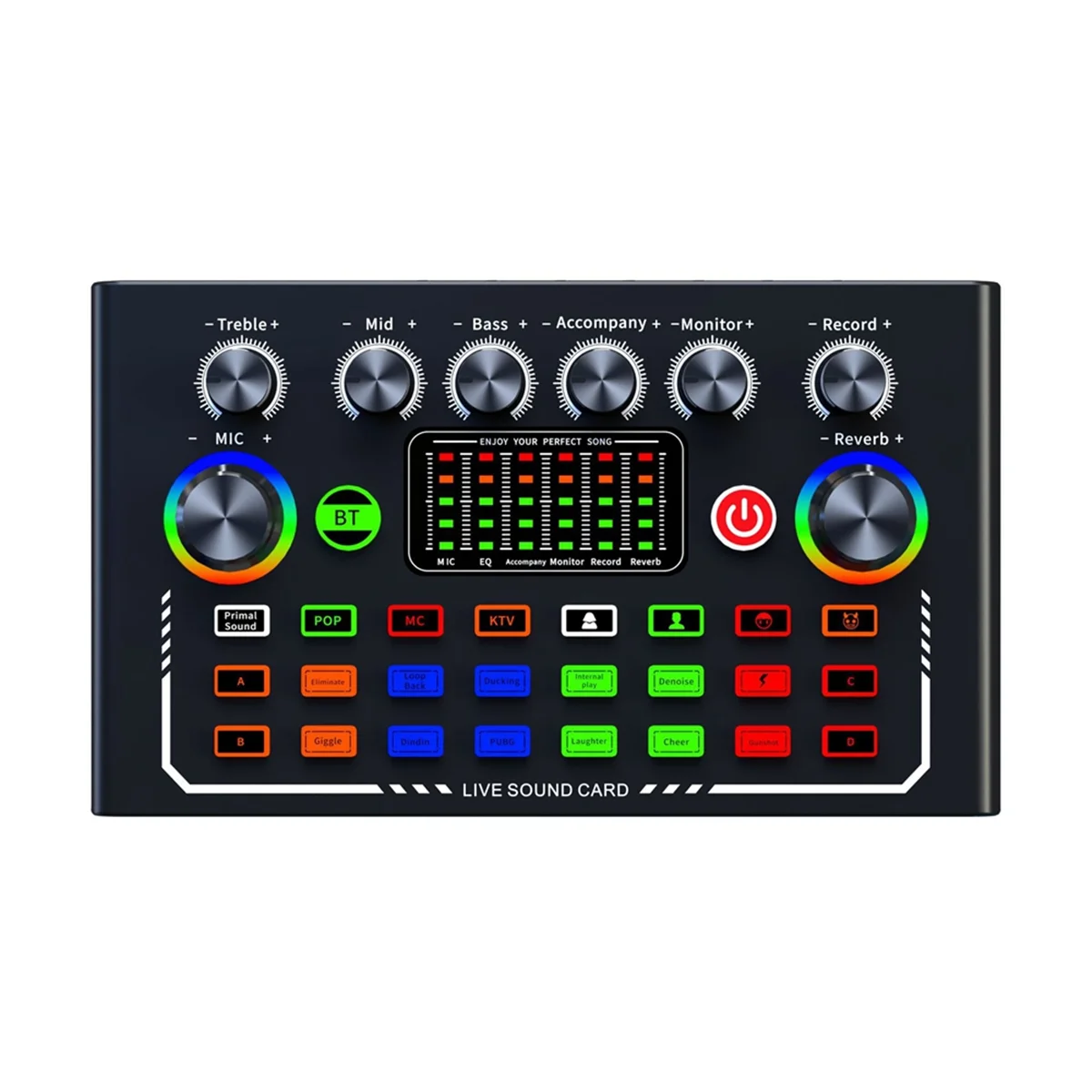 AT42 F009 Audio Mixer Live Sound Card with DJ Mixer Effects and Studio Equipment Voice Changer Podcast Production
