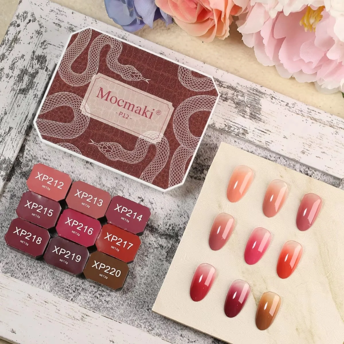 Mocmaki 9 Colors Macaroon Pat Painting Gel 4 In 1 Used For Gradient Nail Stamping UV LED Manicure Oil Painting Nail Salon