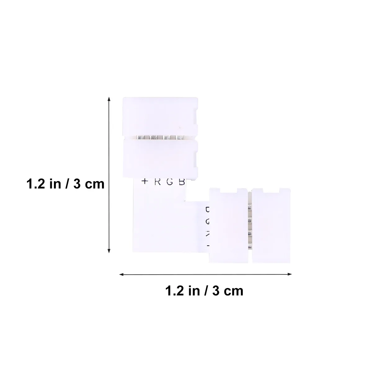 6Pcs Solderless LED Strip Connector L Shape for Rgb5050 Light Bar 10Mm Tool Free Easy Install Gapless Angle Plastic Metal White