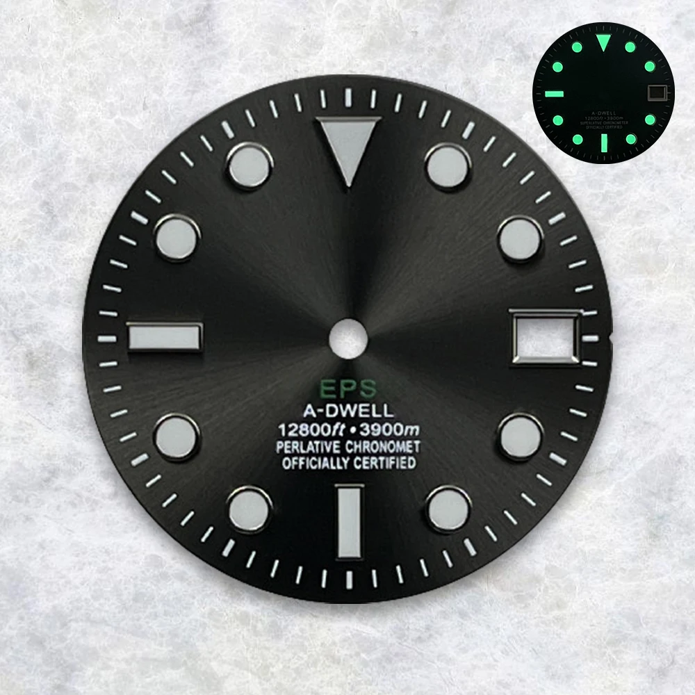 28.5mm S Logo Dial Suitable For NH35/NH36/4R/7S Japanese Automatic Movement Green Luminous Watch  Modification Accessories