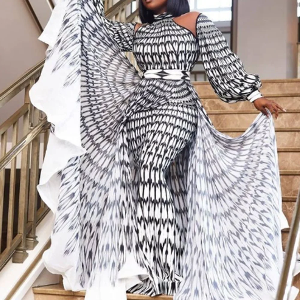 Plus Size Fashion Printed Design Sense Jumpsuit