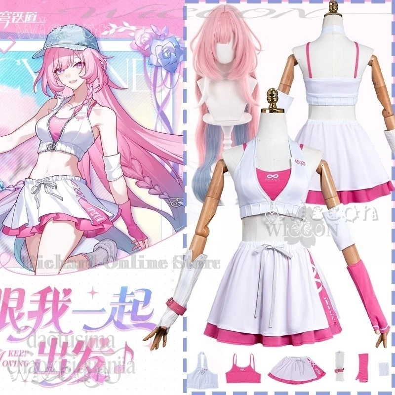 

Adults costume Cyrene Cosplay Game Honkai：Star Rail Anime New Skin Kawaii Pink Camisole White off-shoulder Sports Halloween carn