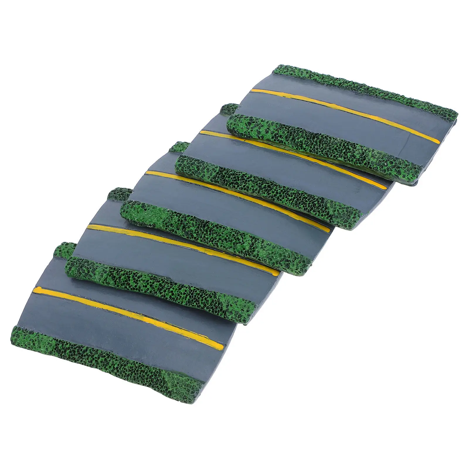 5Pcs Miniature Highway Resin Roadway Sand Table Train Railway Landscape Diorama Architectural Scene Crafting Decoration