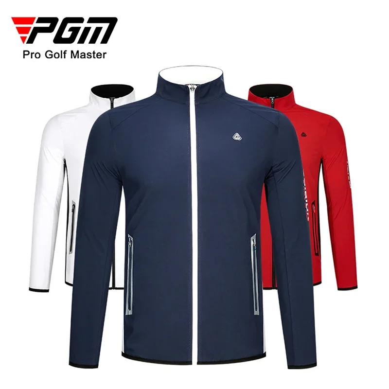 PGM Men Waterproof Golf Jacket Windproof Long Sleeve Coat Autumn Male Full Zipper Windbreaker Spring Casual Quick Dry Sport Coat