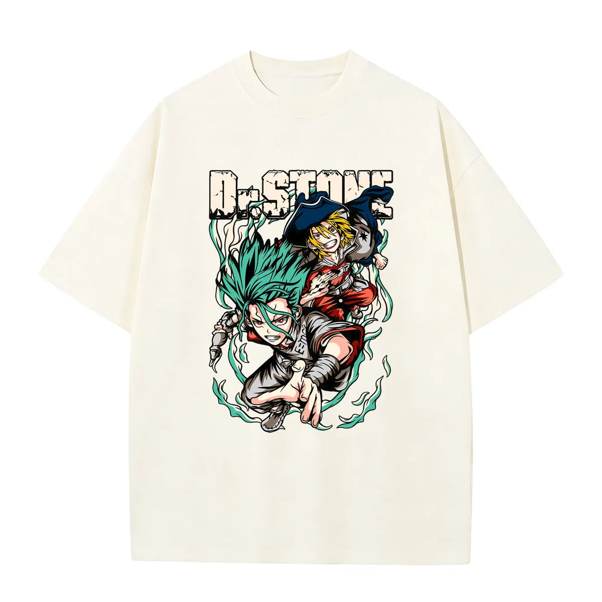 Anime Dr. Stone Ishigami Senku Graphic T Shirts Nanami Ryusui Print T-shirt Men's Women Casual Manga Oversized Crewneck Tshirt