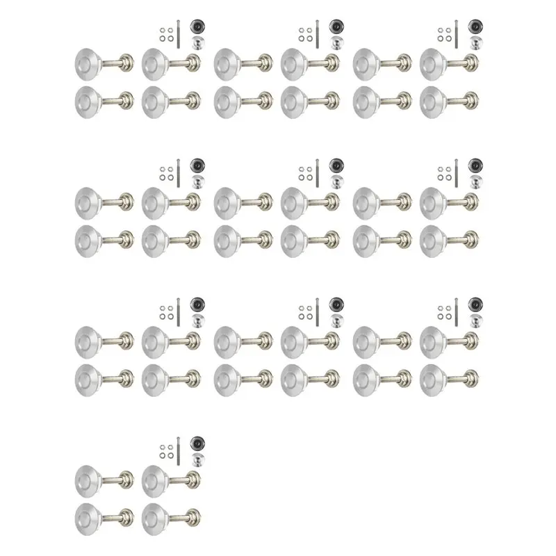 40X Quick Release Push Hood Latch Button Car Pin Bonnet Lock Bumper Clip Latches Silver-X59A