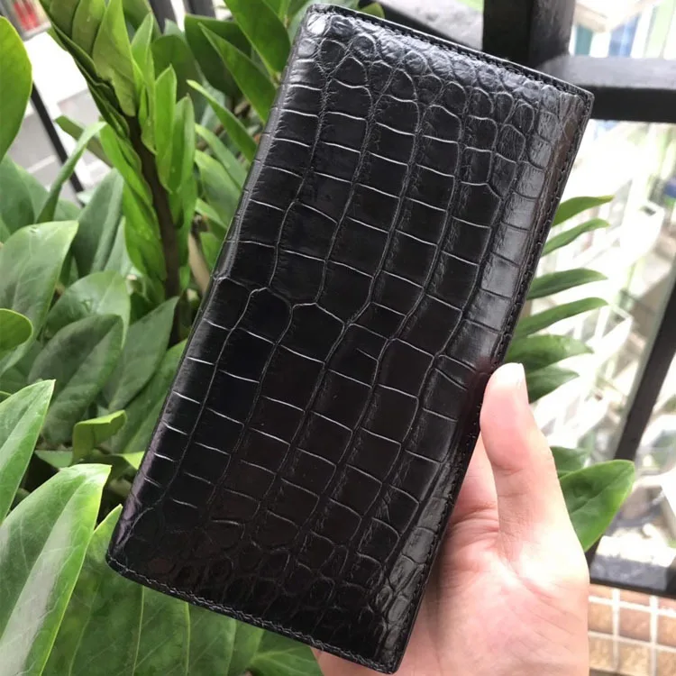 2023 Fashion Business Men\'s Alligator Wallets Crocodile Genuine Leather Long Organizer Wallet Boy Brand Luxury Card Holder Purse