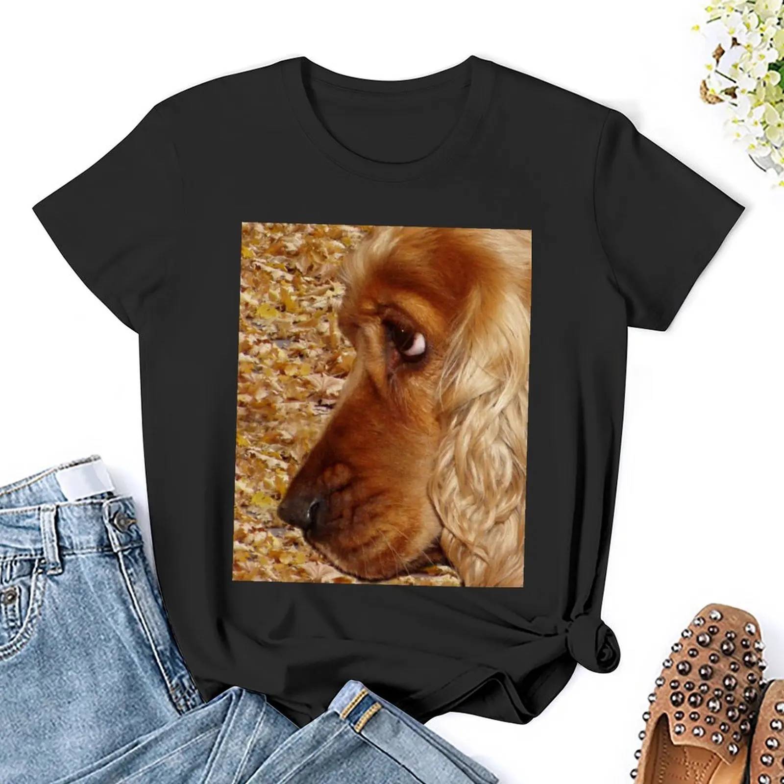 Dog English Cocker Spaniel T-Shirt tees plus size tops Female clothing Top Women