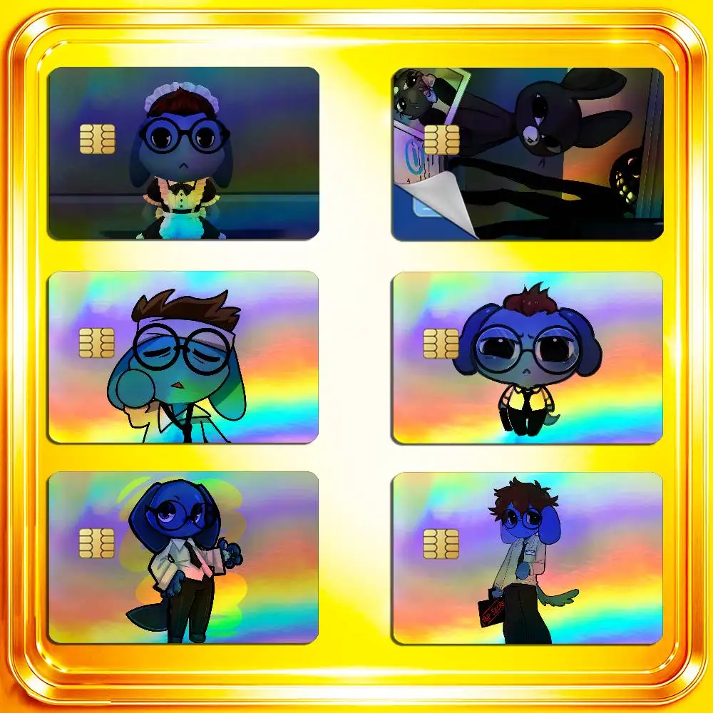 For Animal Hospital Anomaly Secretary Credit Bank Sticker ID Access Card Cover Skin Rainbow Color Laser Stickers Film