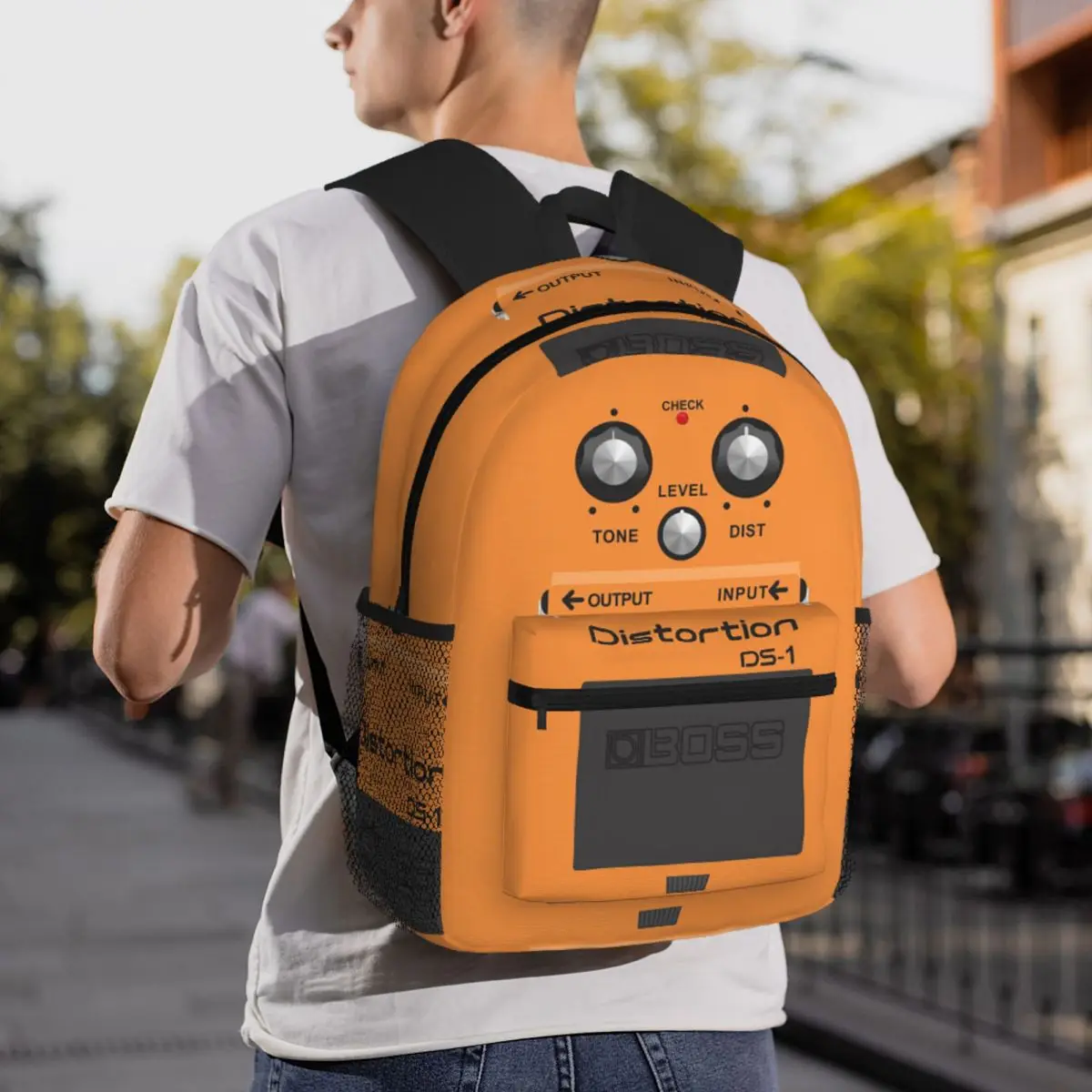 Boss Overdrive Bluesbreaker جيتار دواسة حقيبة ظهر الطالب حقيبة مدرسية المشي لمسافات طويلة السفر Daypack للرجال النساء حقيبة الكتب حقائب الكتف