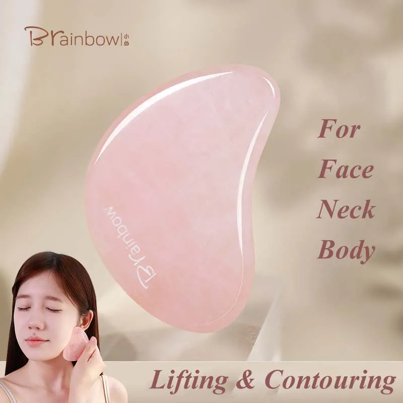 Brainbow Natural Jade Gua Sha Scraper Board Facial Massage For Face Neck Skin Lifting Wrinkle Remover Beauty Care