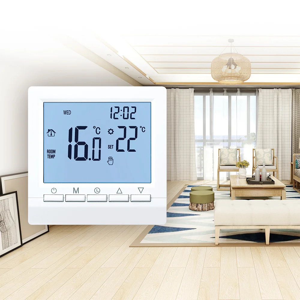 Digital Smart Thermostat Programmable Gas Boiler Heating Temperature Regulator Hand Controller Battery Thermostat with Kid Lock