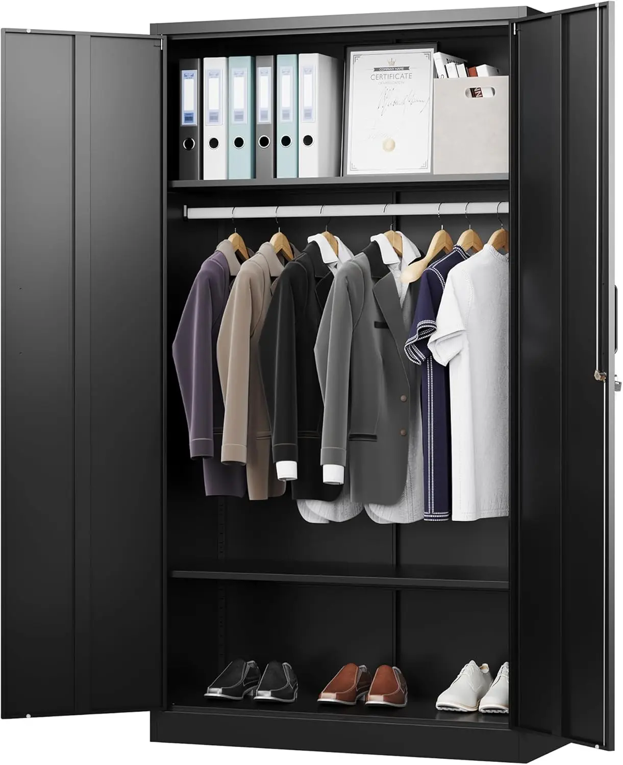 Metal Wardrobe Cabinets with Lock,Clothing Locker 72