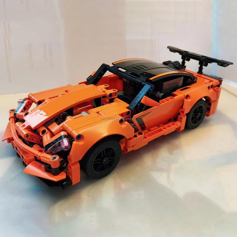 

MOC Bricks Chevroleted Corvette ZR1 Rc Coupe Гоночный спортивный автомобиль Скорость Чемпион Гонщик Строительные блоки Технологии Игрушки