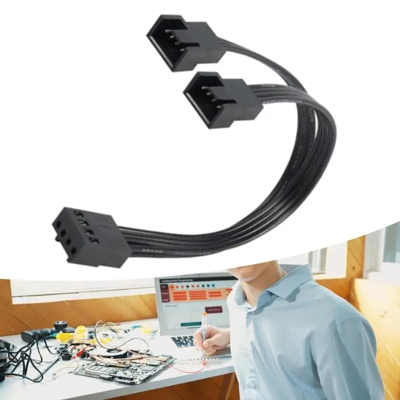 4Pin Fan Extension Cable 1 to 2 4Pins PWM Splitter for PC Motherboard, 10cm 83CF