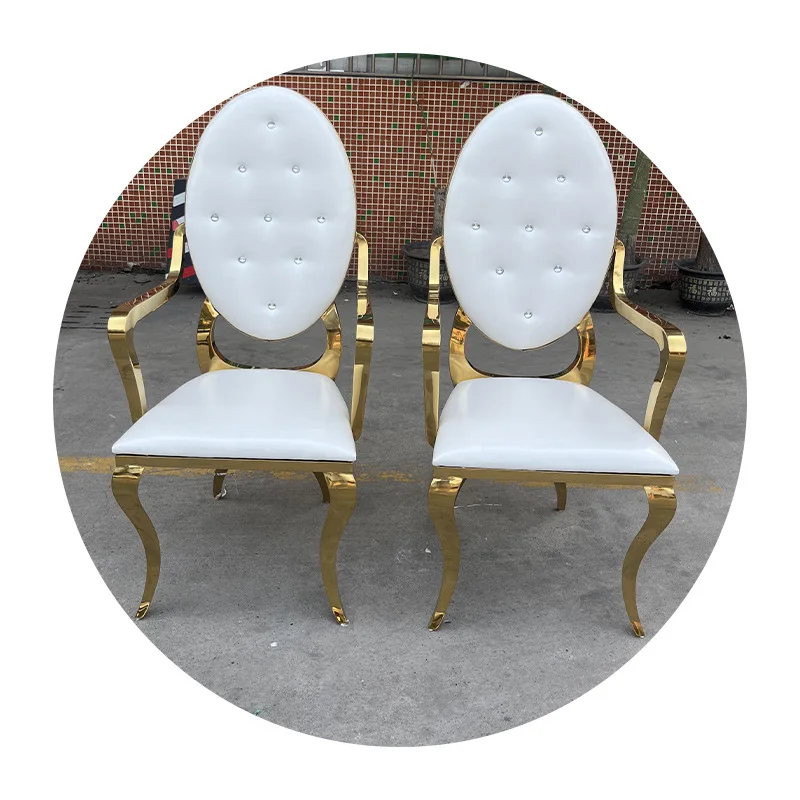 Stainless steel dining chair Home chair Fashion hotel Living room dining table Back chair Metal leather