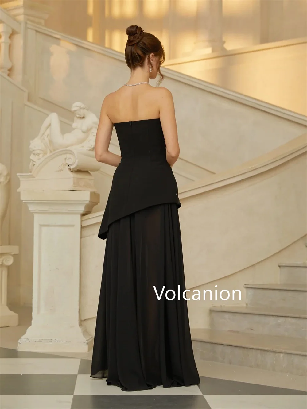 Personalizado requintado jérsei plissado lantejoulas a linha sem alças vestidos longos sob medida ocasião noite simples clássico