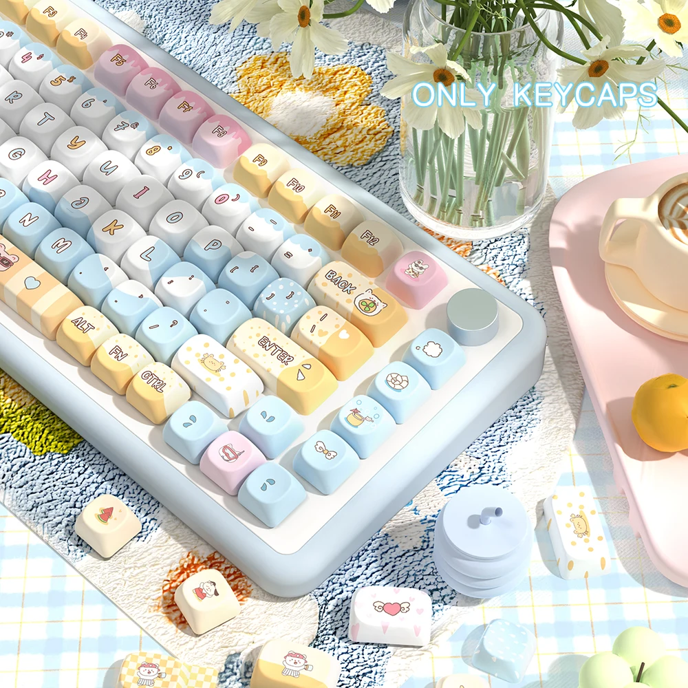 145 teclas moa perfil tema à beira-mar keycap corante sub pbt keycaps para cereja mx switch teclado mecânico mca teclas alfândega diy