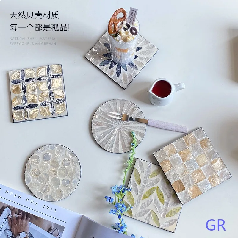 Wholesale Colorful Shell Heat Insulation Coaster Tea Mat Table Protector Pad