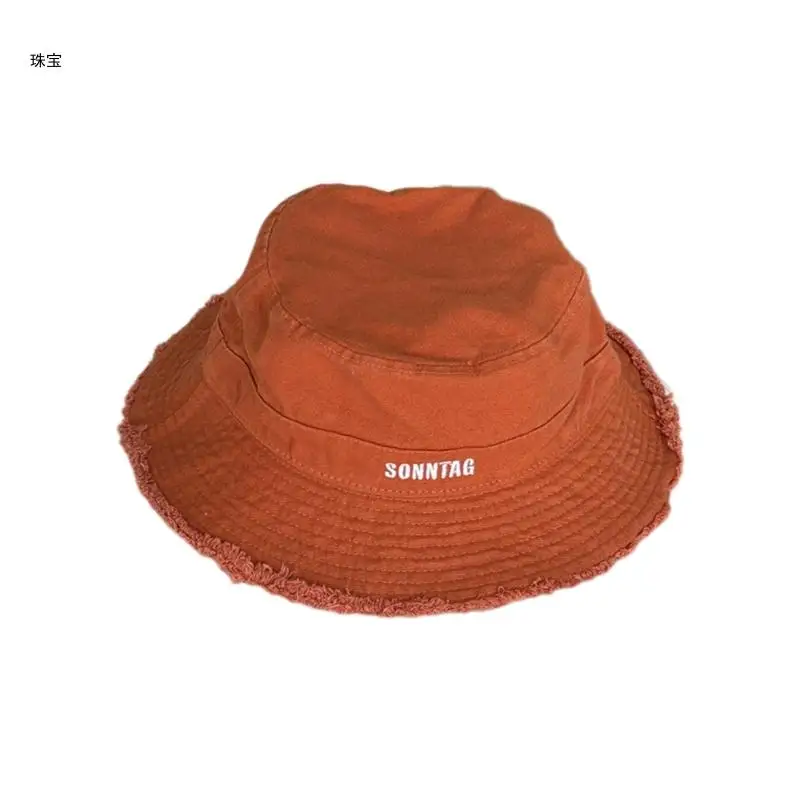 X5QE Bucket Hat Casual Summer Headwear Old-fashioned Embroidery Fisherman Hat