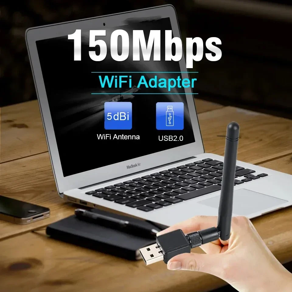 KEBIDUMEI 150Mbps USB WiFi Adapter for Raspberry Pi,Wireless Network Card Adapter WiFi Dongle for Desktop Laptop PC Windows