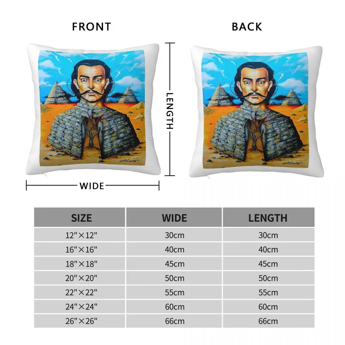 Eighth Wonder Pyramids Surrealism Pillowcase Polyester Linen Velvet Pattern Zip Decor Sofa Cushion Cover Wholesale