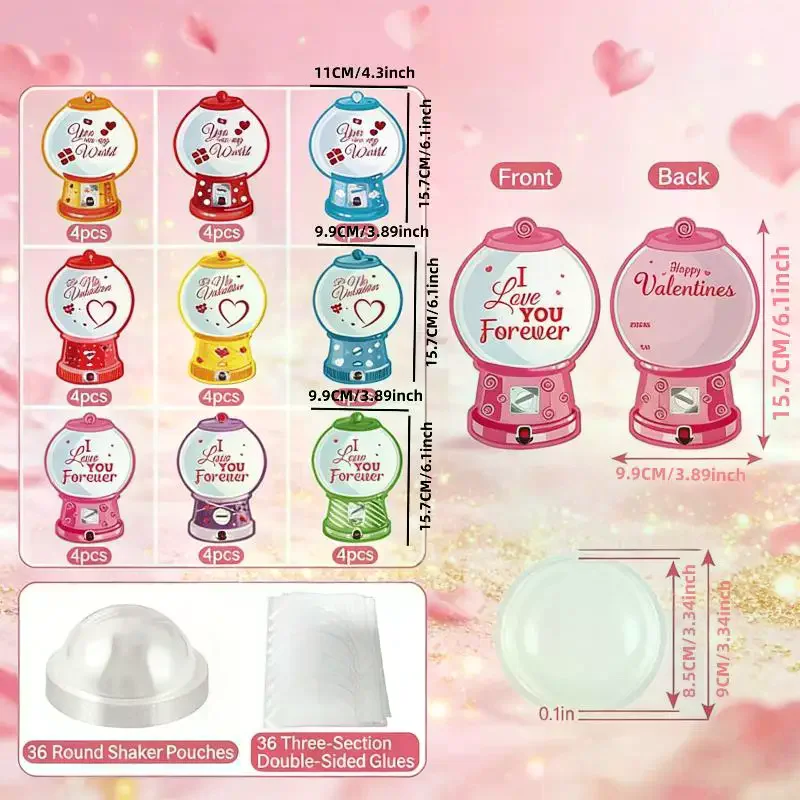 18/36 Pcs DIY Valentines Candy - Bubble Gum Machine ulasan dan harga