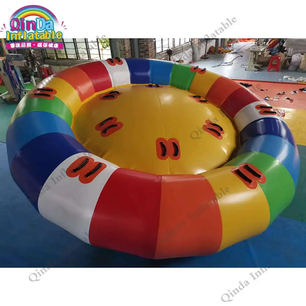 3.5m Diameter Inflatable Flying Towable Saturn Customized Inflatable Water Disco Boat For Water Play Equipment
